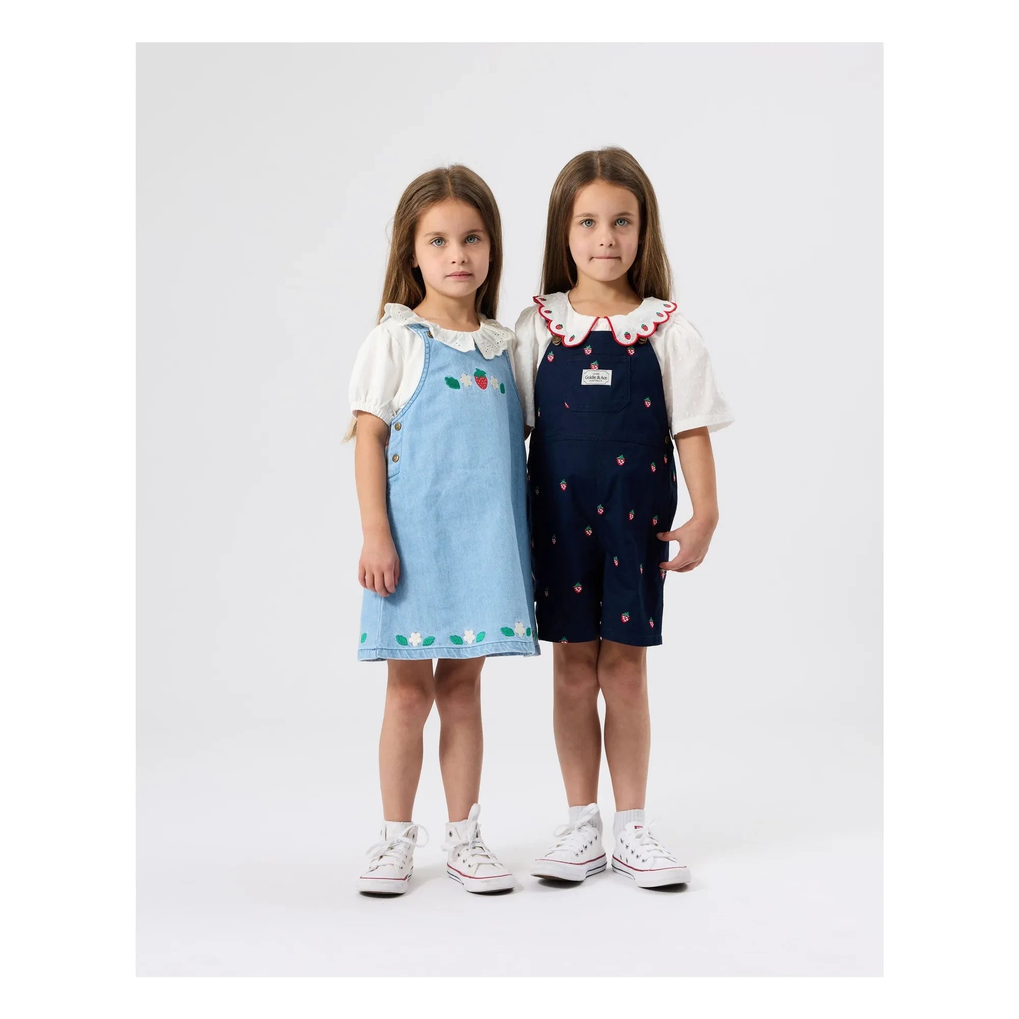 Goldie + Ace - Strawberry Short Overalls | Navy Blue