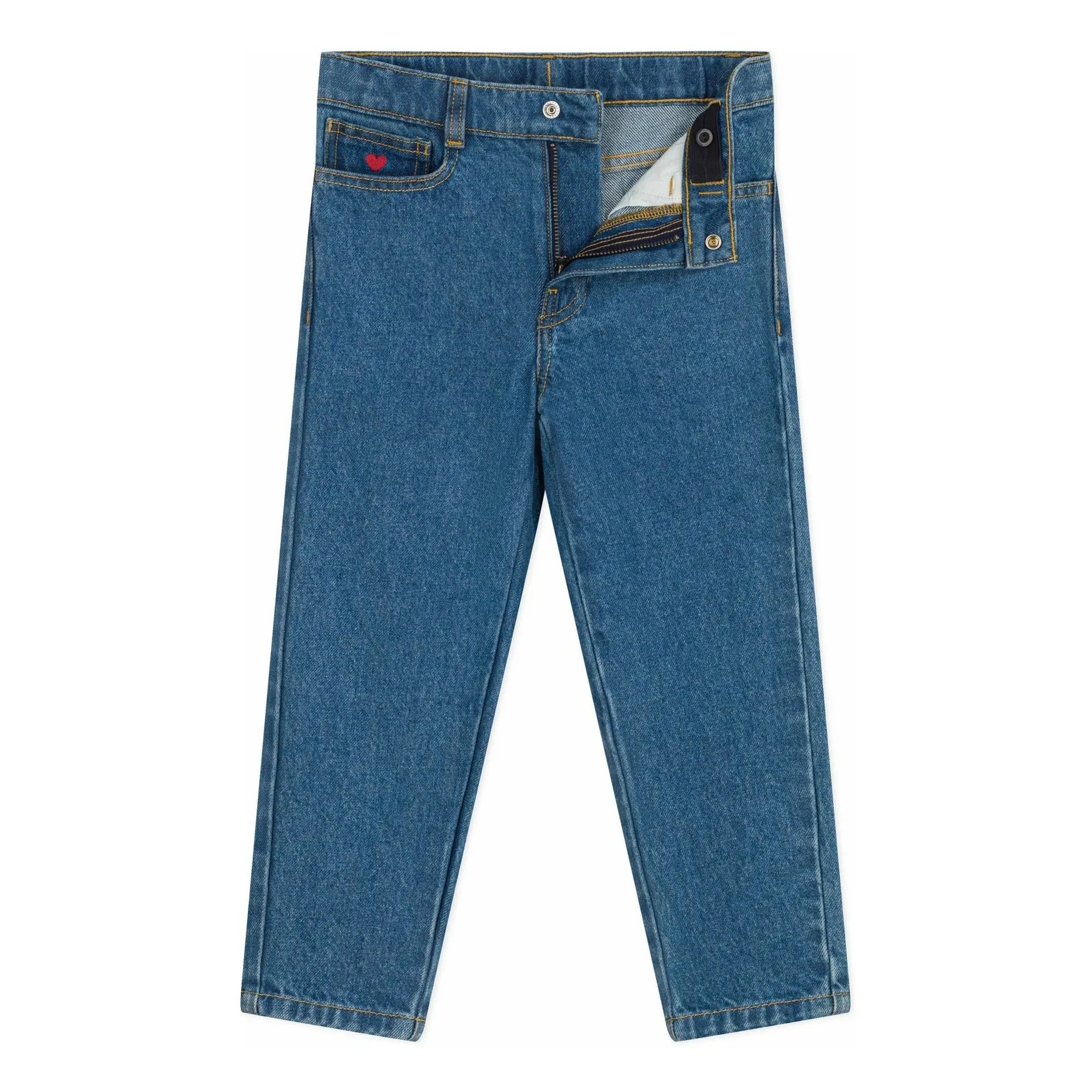 Petit Bateau - Organic Cotton Embroidered Pocket Jeans | Denim Blue