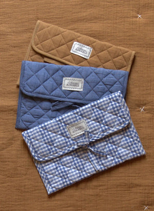 Editions Aimable - Palmyre Baby Changing Bag | Blue Chambray