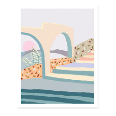 Slowdown Studio - Terrazzo Stairs Poster - Artwork by Charlie Bennell