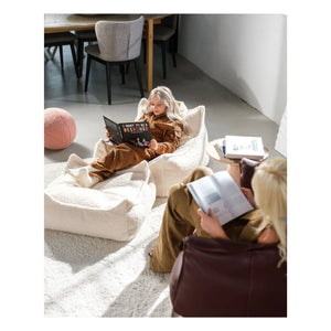 Wigiwama - Teddy Fabric Ottoman | Ecru