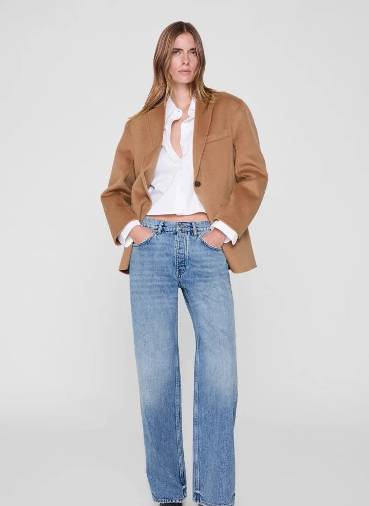 Anine Bing - Scott Cotton Crop Shirt | White