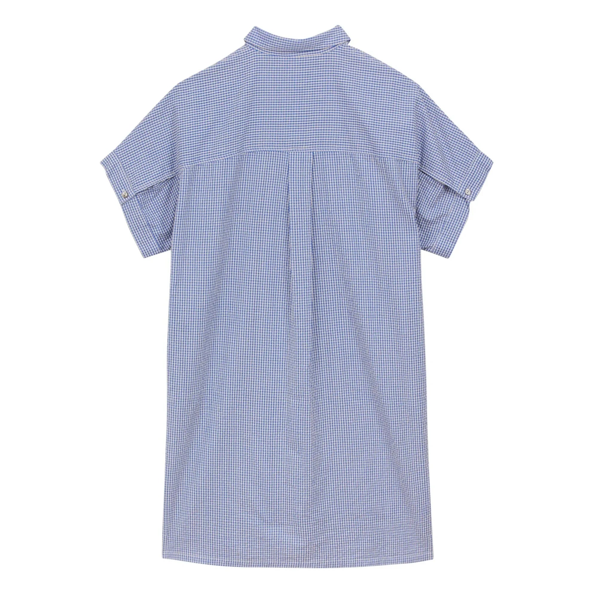 a.p - Cotton Gingham Shirt Dress | Blue Vichy Cotton
