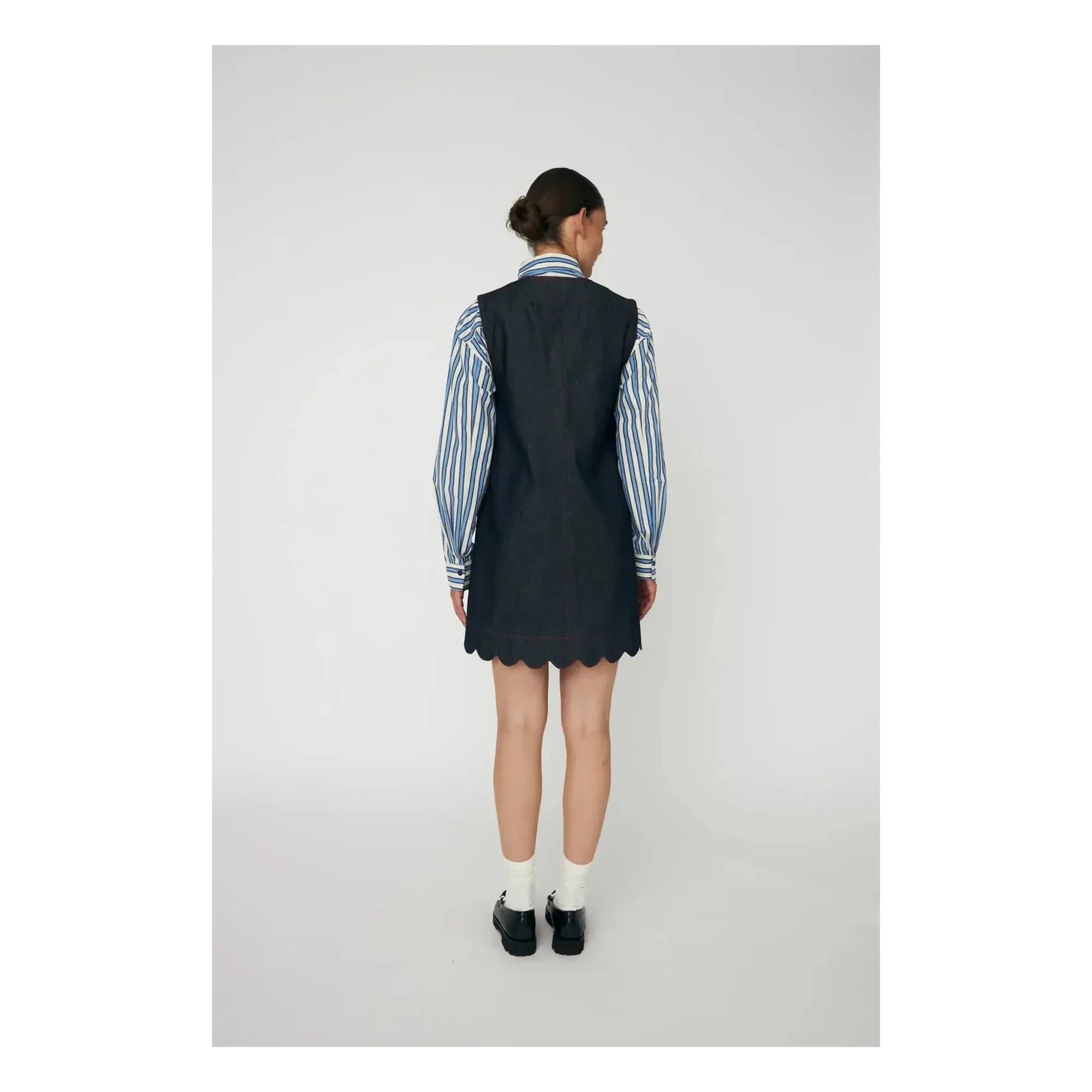 Stella Nova - Scallop Cotton Dress | Dark Blue