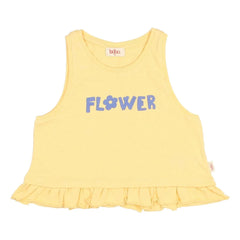Búho - Floral Ruffled Organic Cotton Top | Yellow