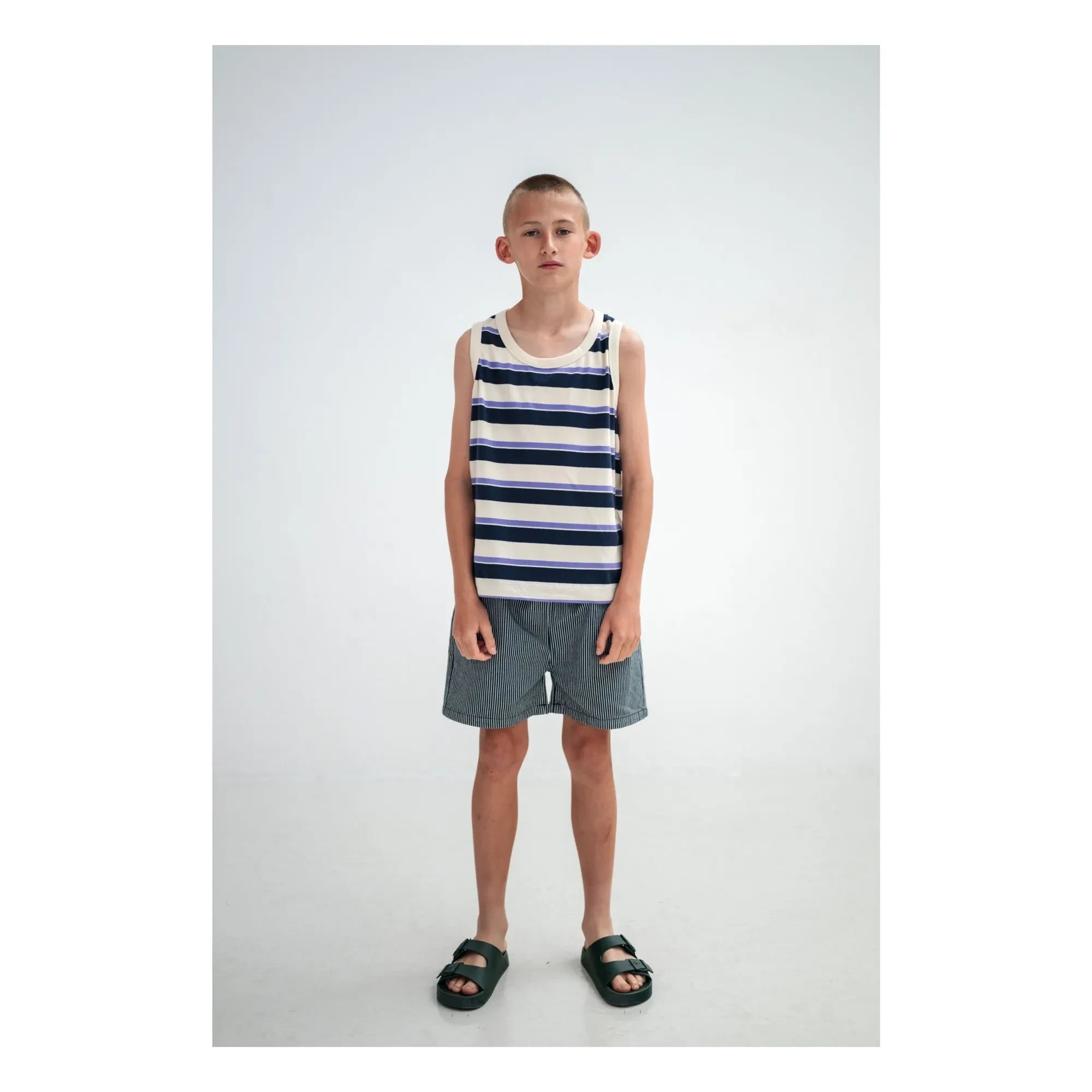 Repose AMS - Striped Organic Cotton Tank Top | Cream