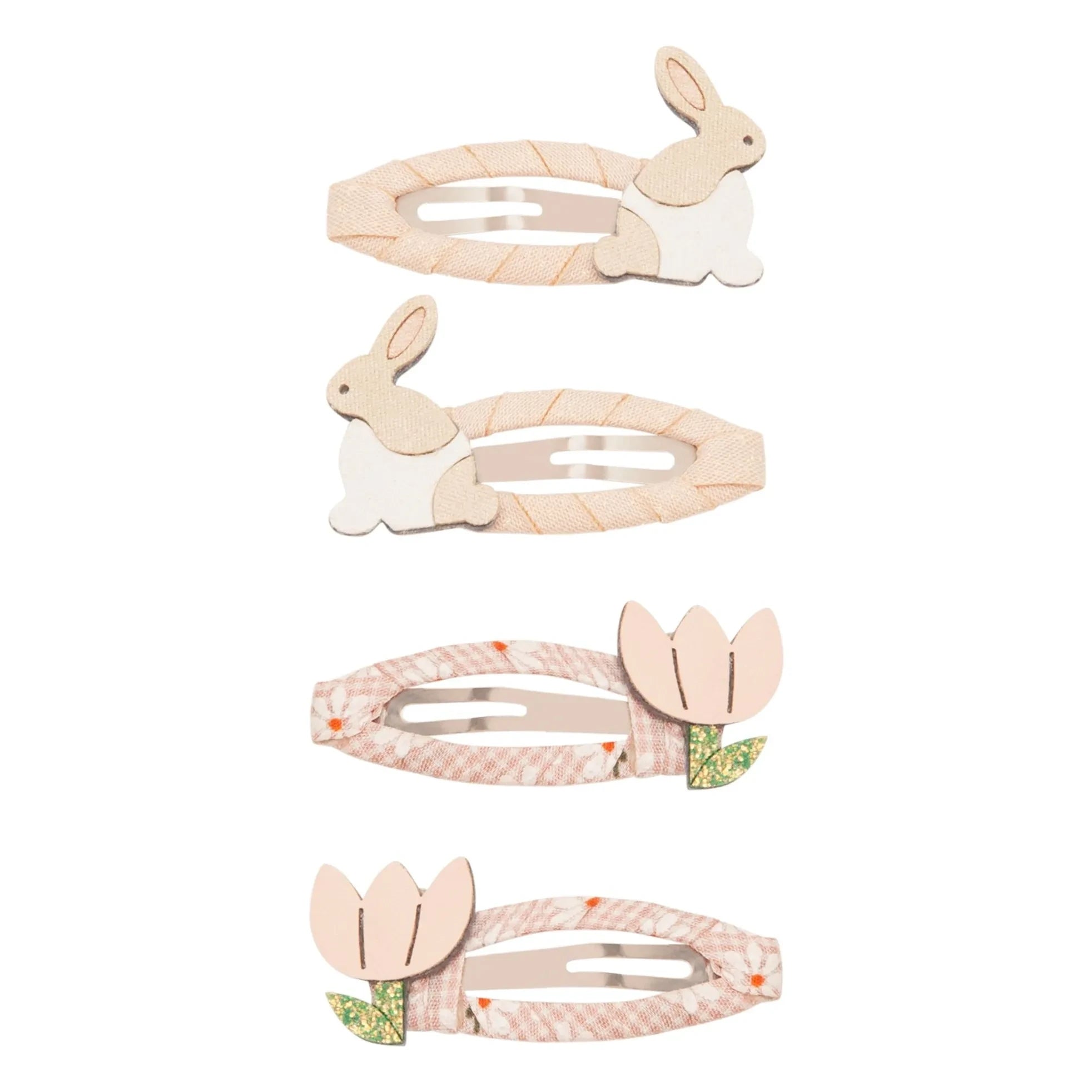 Mimi & Lula - 4 Bunny and Floral Hair Clip Set | Pink