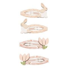 Mimi & Lula - 4 Bunny and Floral Hair Clip Set | Pink