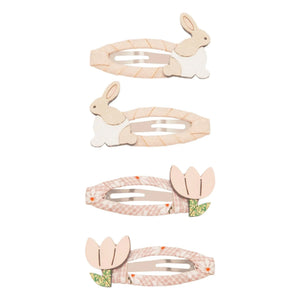 Mimi & Lula - 4 Bunny and Floral Hair Clip Set | Pink