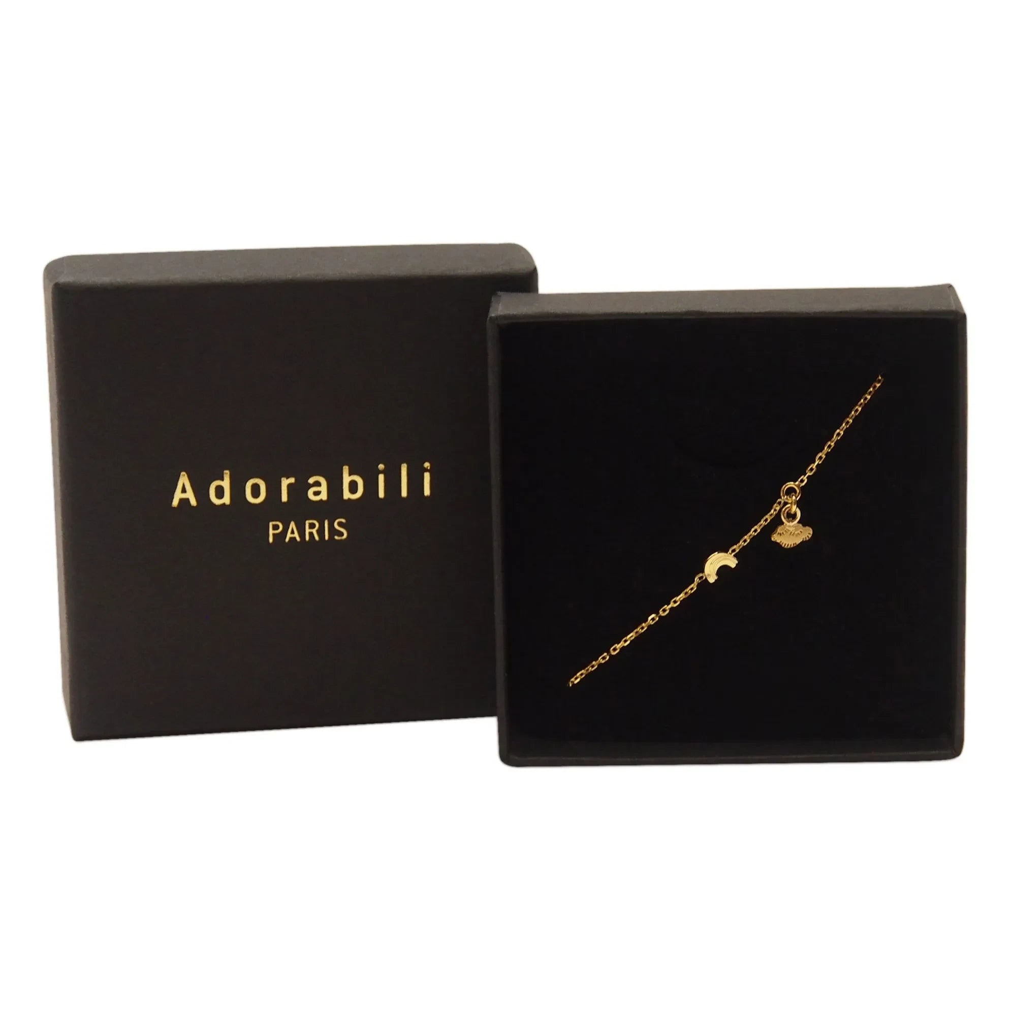 Adorabili - Rainbow Cloud Charm Double Bracelet | Gold