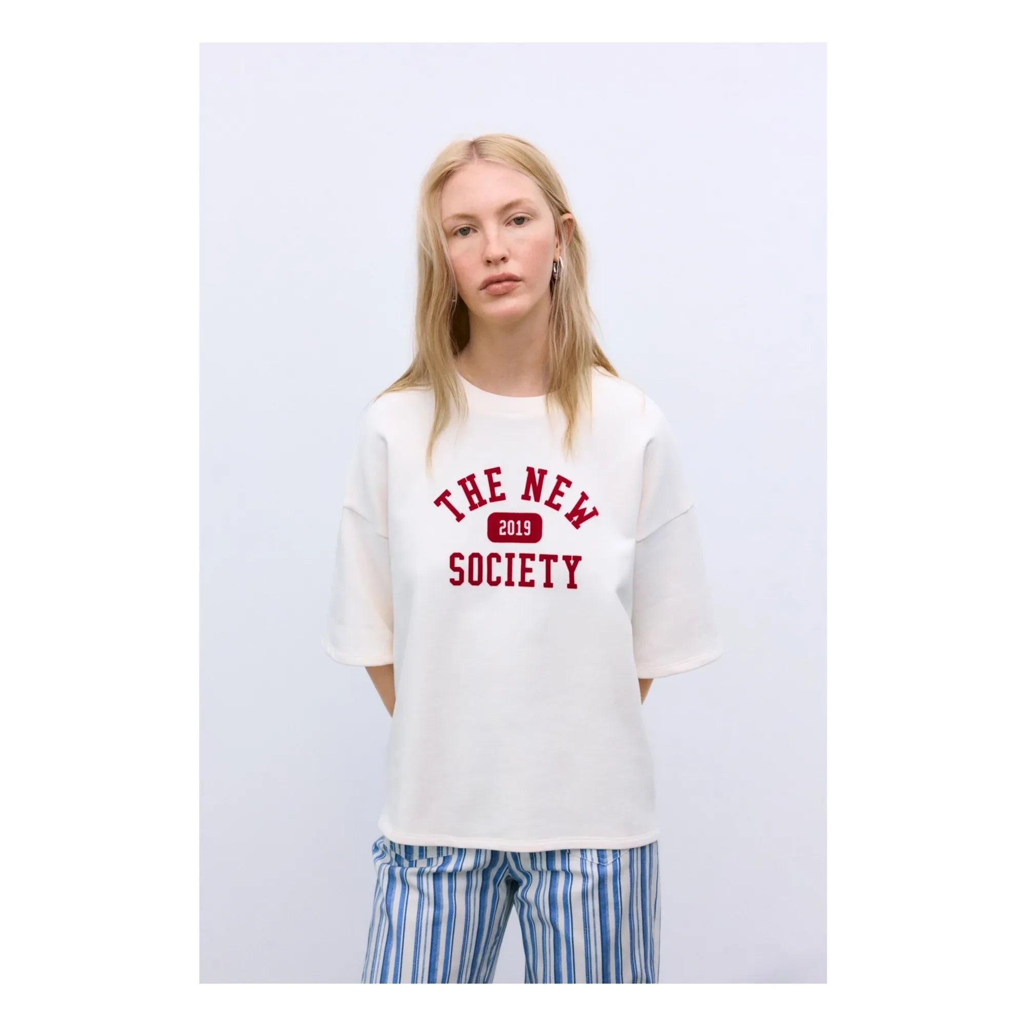 the new society - Ivy Coton T-Shirt | White