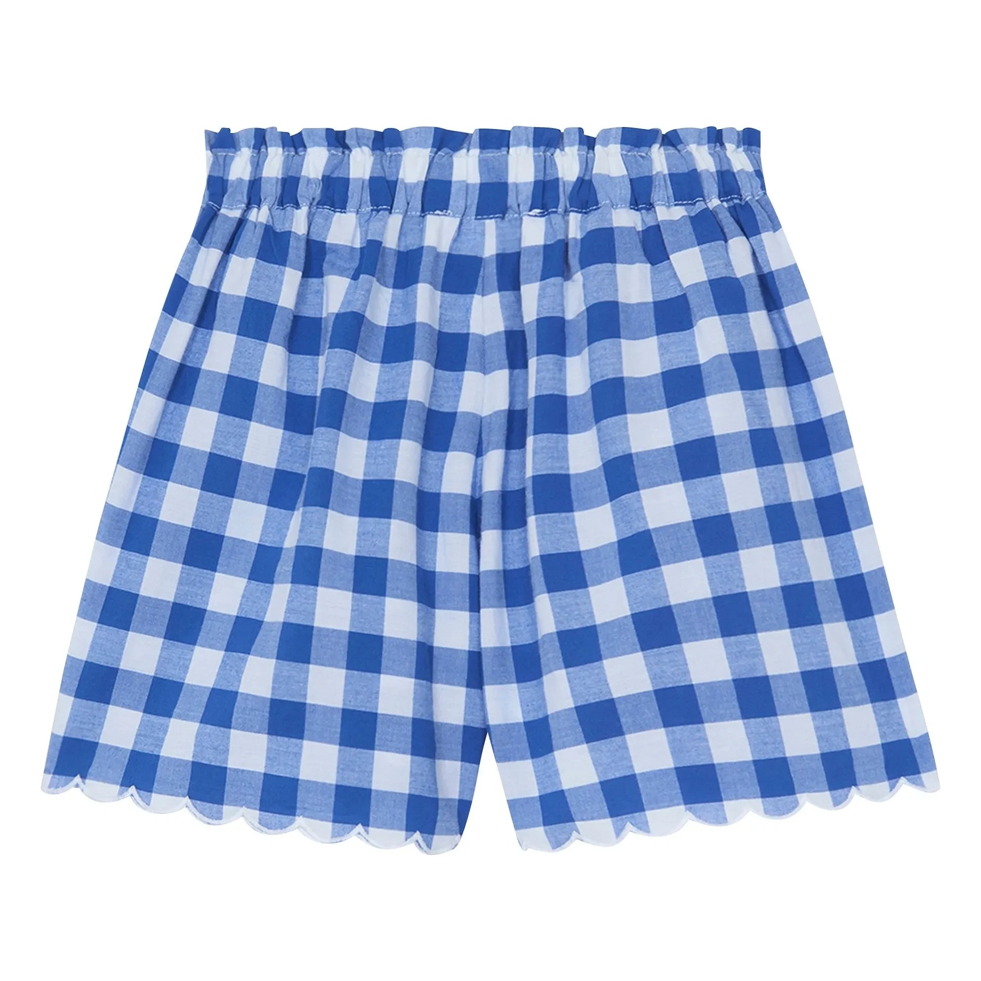 Tartine et Chocolat - Embroidered Top and Checked Shorts Set | Royal Blue