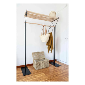 Cosydar - Clothes Rack with Rod Shelves | Black