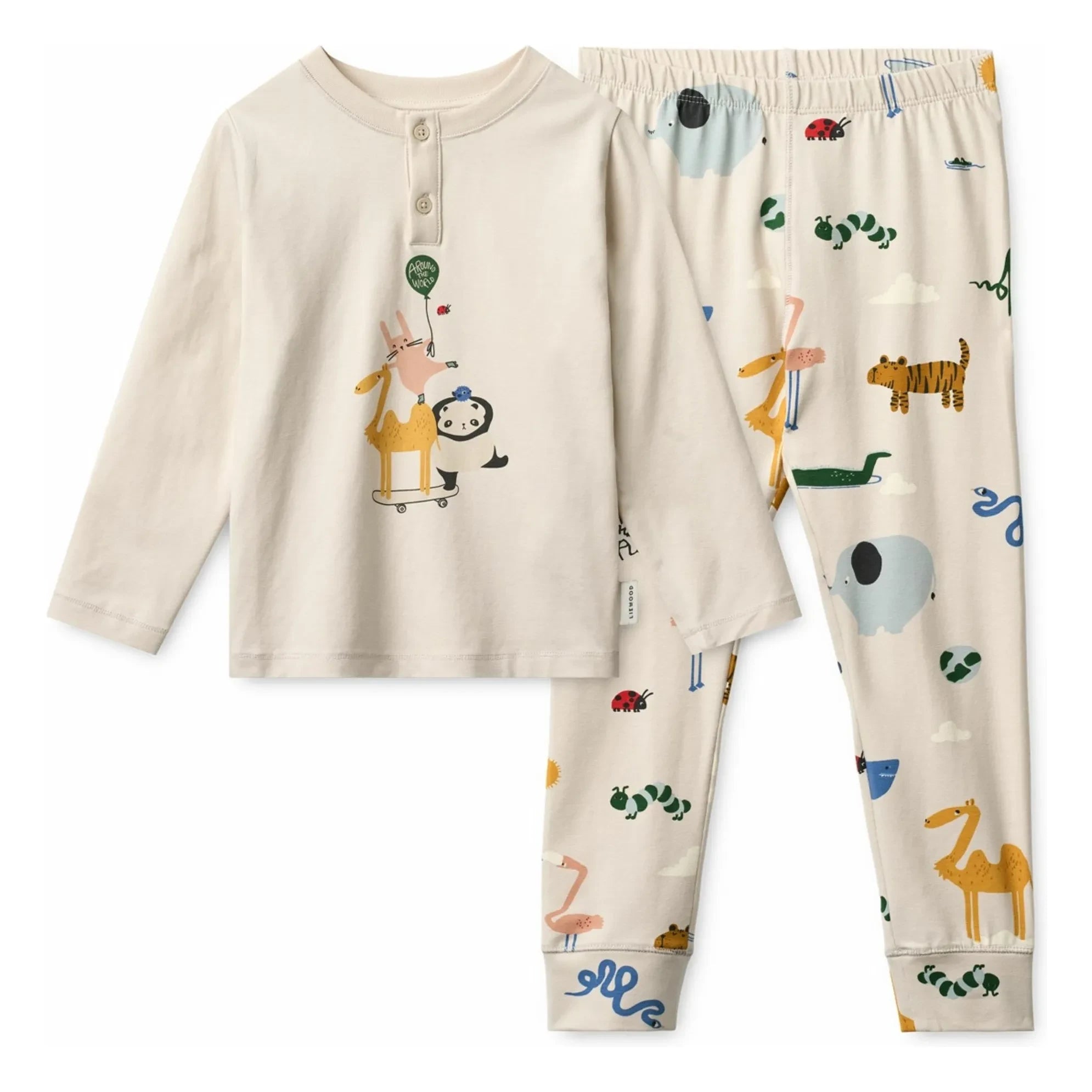 Liewood - Wilhelm Organik Pamuklu Hayvan Desenli Pijama | Yulaf
