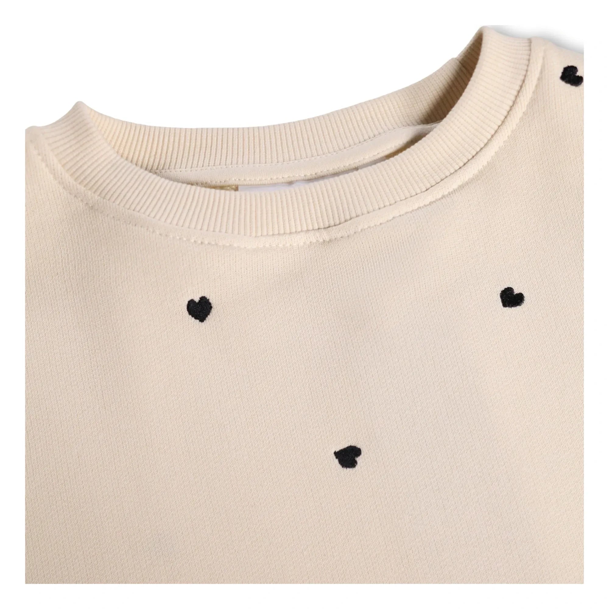 Molo - Miki Heart Organic Cotton Sweatshirt | Ecru