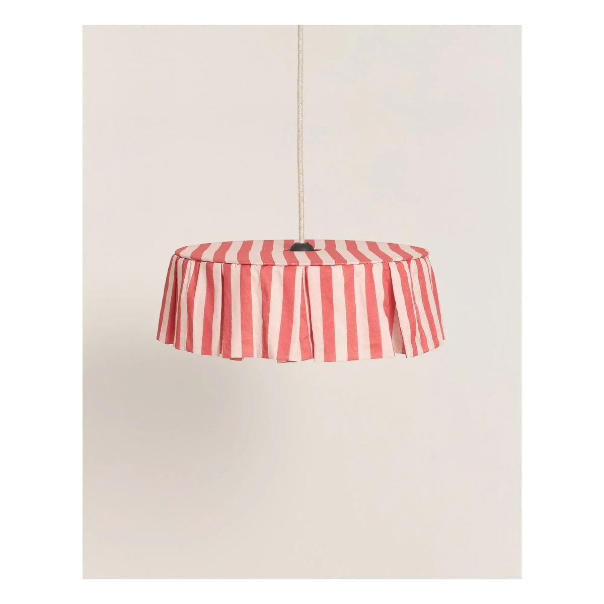 Nobodinoz - Organic Cotton Voile Striped Lampshade | Red