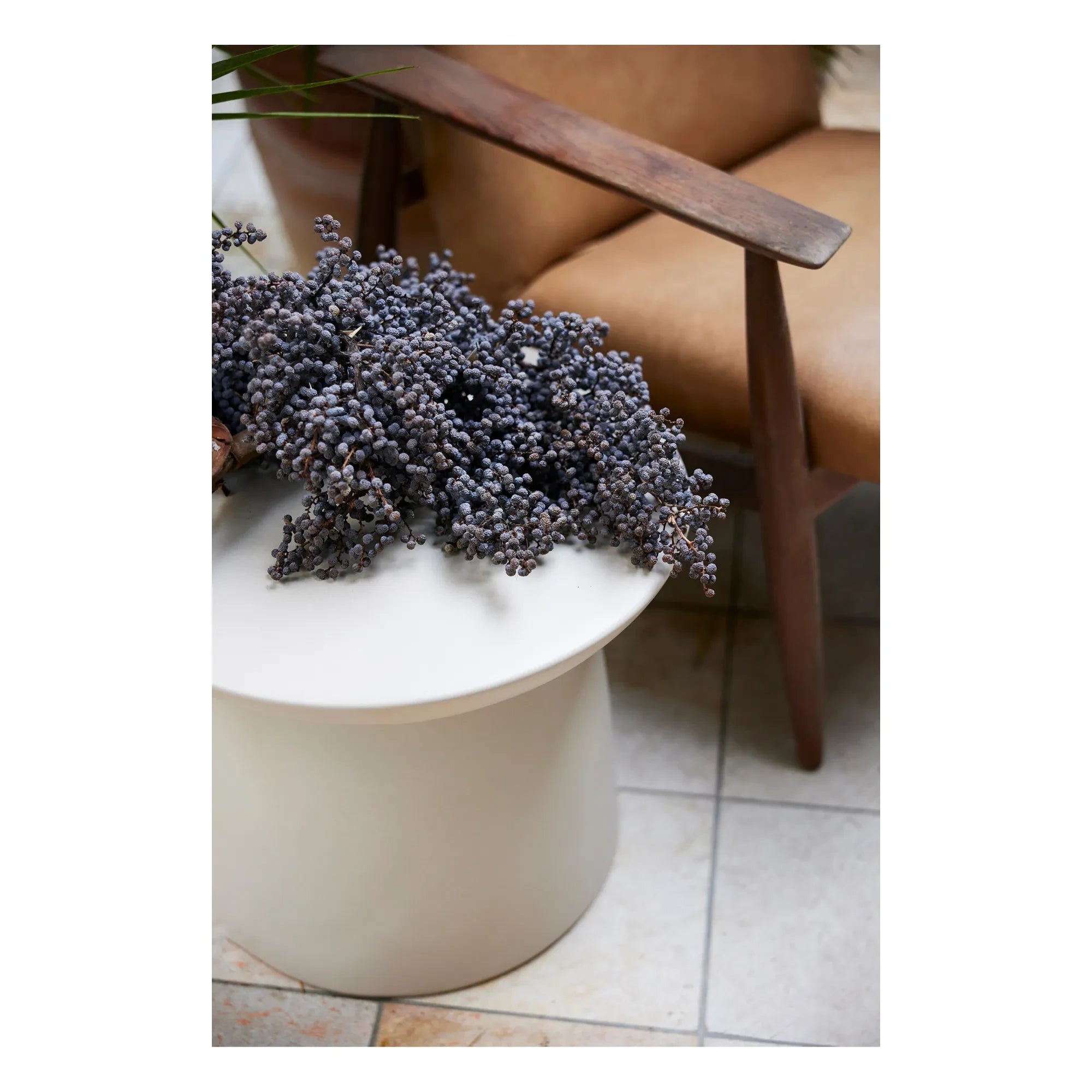HKliving - Cream Glazed Earthenware Side Table