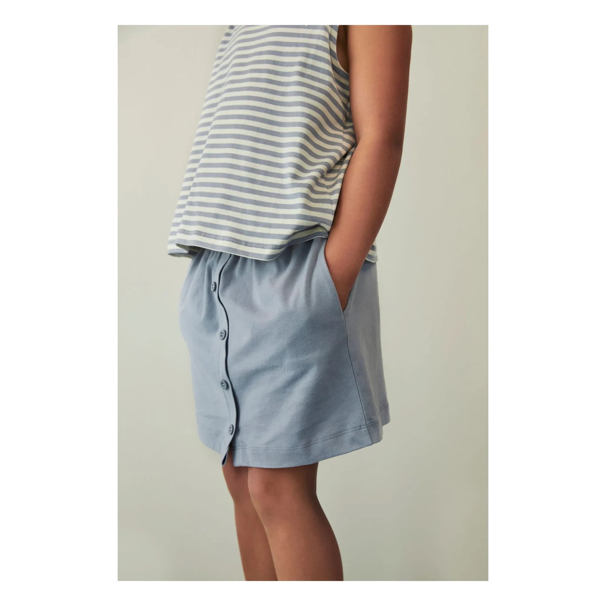 Gray Label - Striped Organic Cotton Boxy Top | Blue