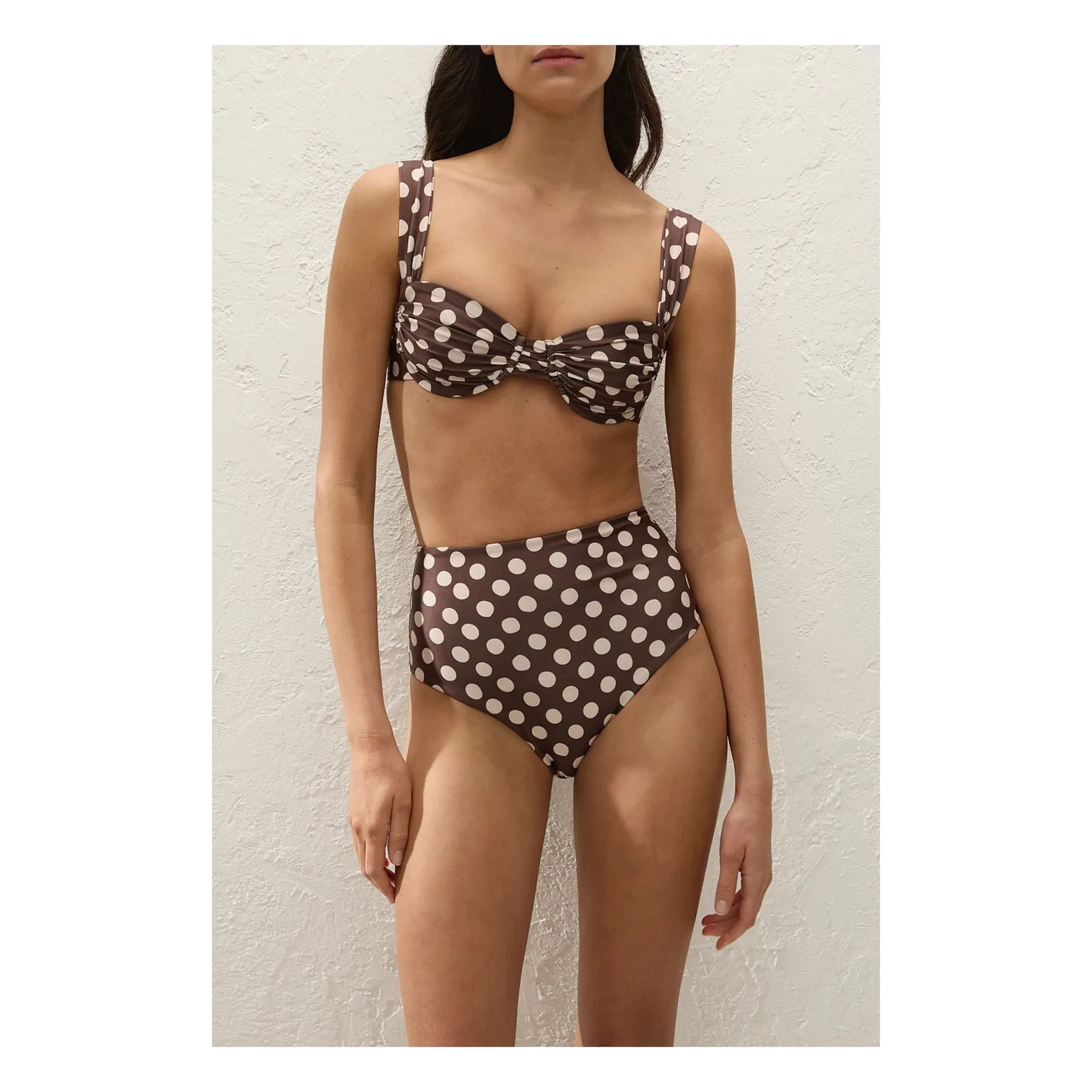 Faithfull the Brand - Polka Dot Top Swimsuit | Chocolate