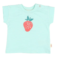 Búho - Çilek Organic Cotton Baby T-Shirt | Aqua