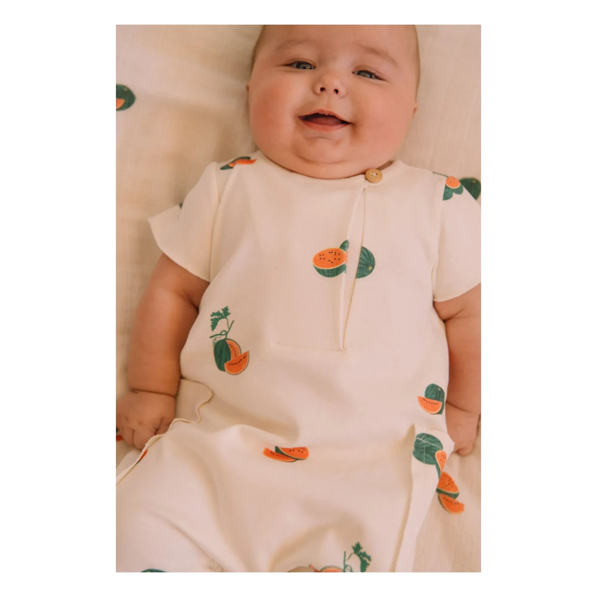 Studio Bohème - Combishort Aimé Watermelon Organic Cotton | Ecru