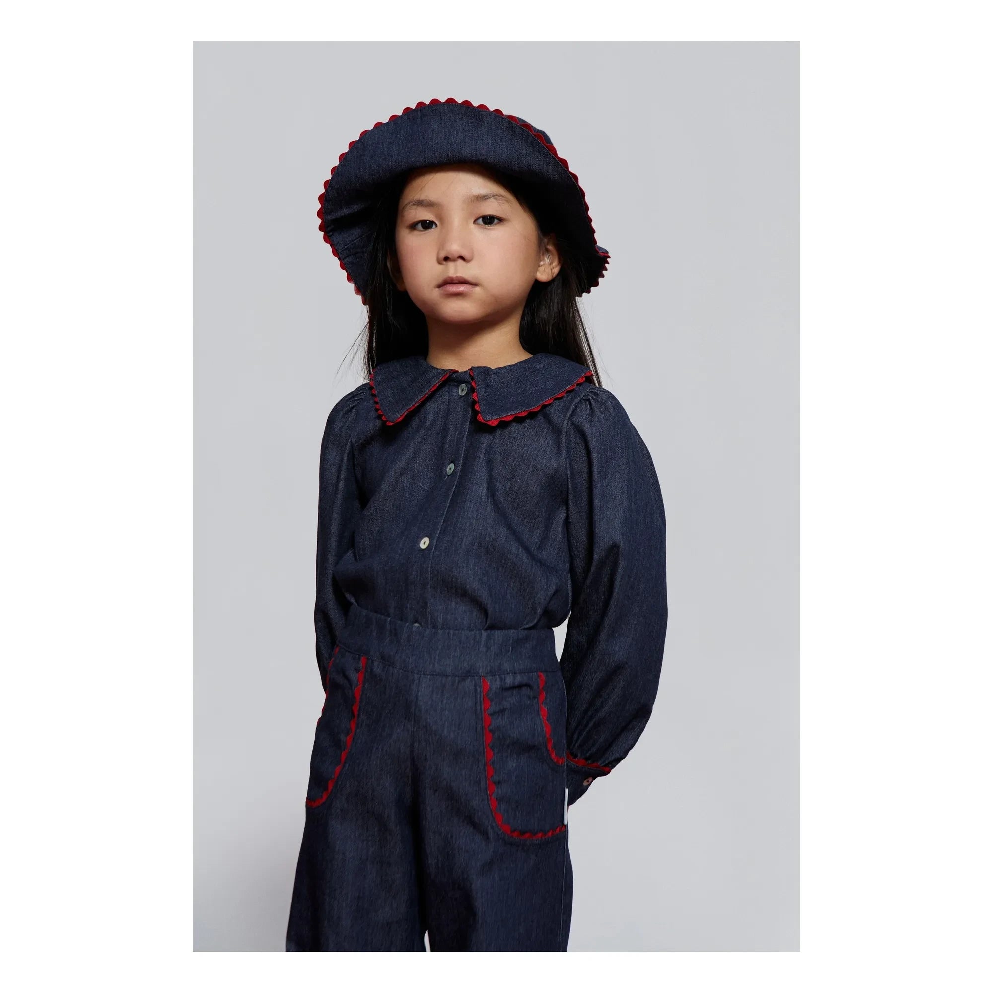Mipounet - Jean Claudine Collared Cecilia Blouse | Dark Blue