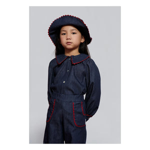 Mipounet - Jean Claudine Collared Cecilia Blouse | Dark Blue