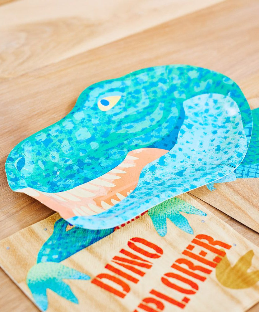 Party Pieces - Kaşif Dino 8&apos;li Parti Karton Tabağı-Dinossi