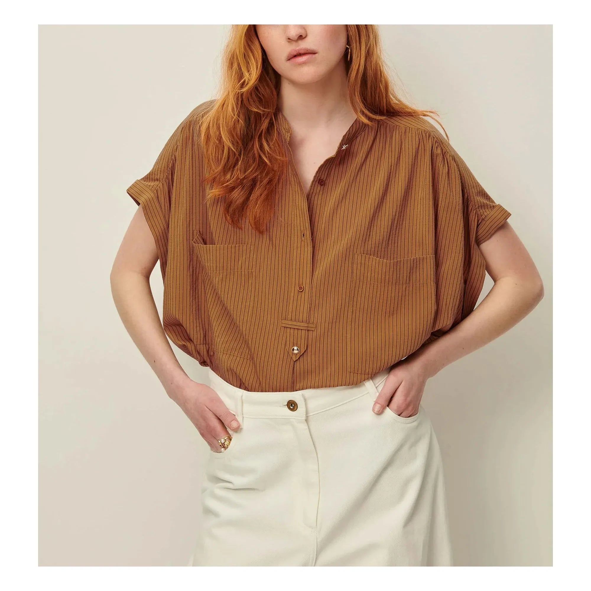 Sessùn - Camille Striped Blouse | Brown