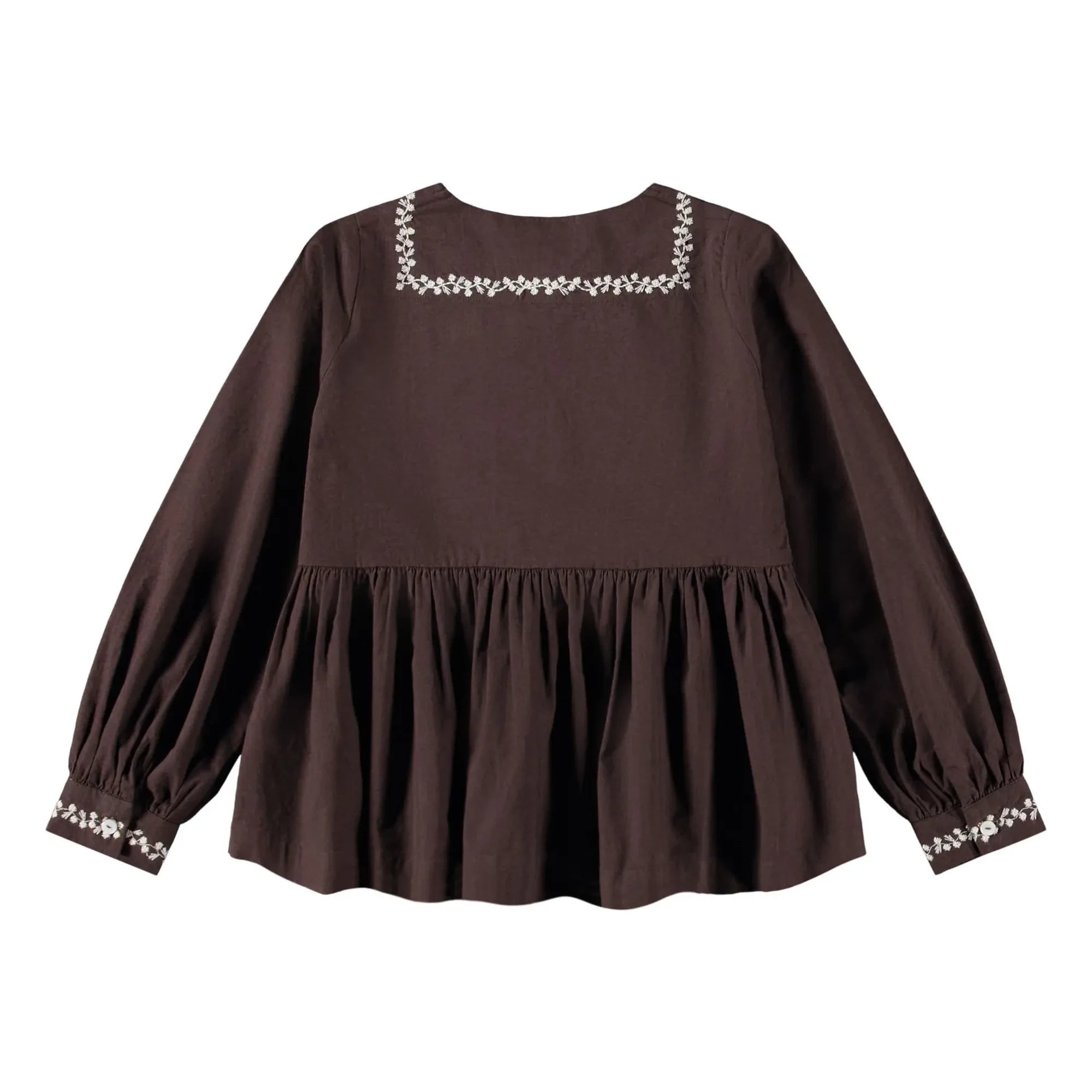 Molo - Rhonda işlemeli bluz Organik pamuk | Kahverengi