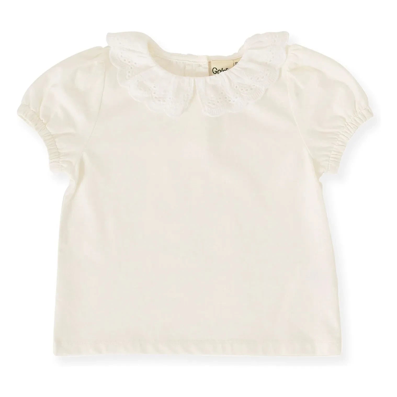 Goldie + Ace - Flounce neck T-shirt | White