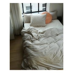 Suite 702 - Organic Percale Striped Duvet Cover | Brown-Ivory | Brown