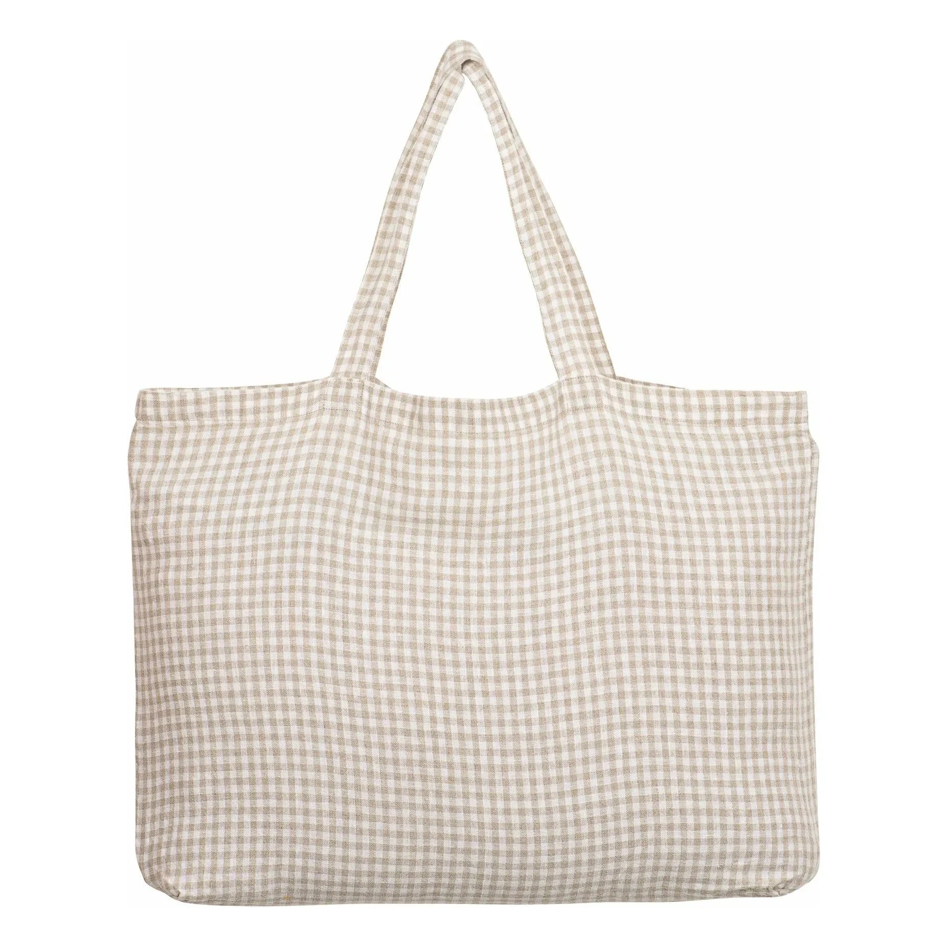 Haomy - Piana II plaid tote bag | Linen