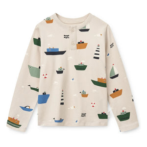 Liewood - Wilhelm Bateaux organik pamuklu pijama | Ekru
