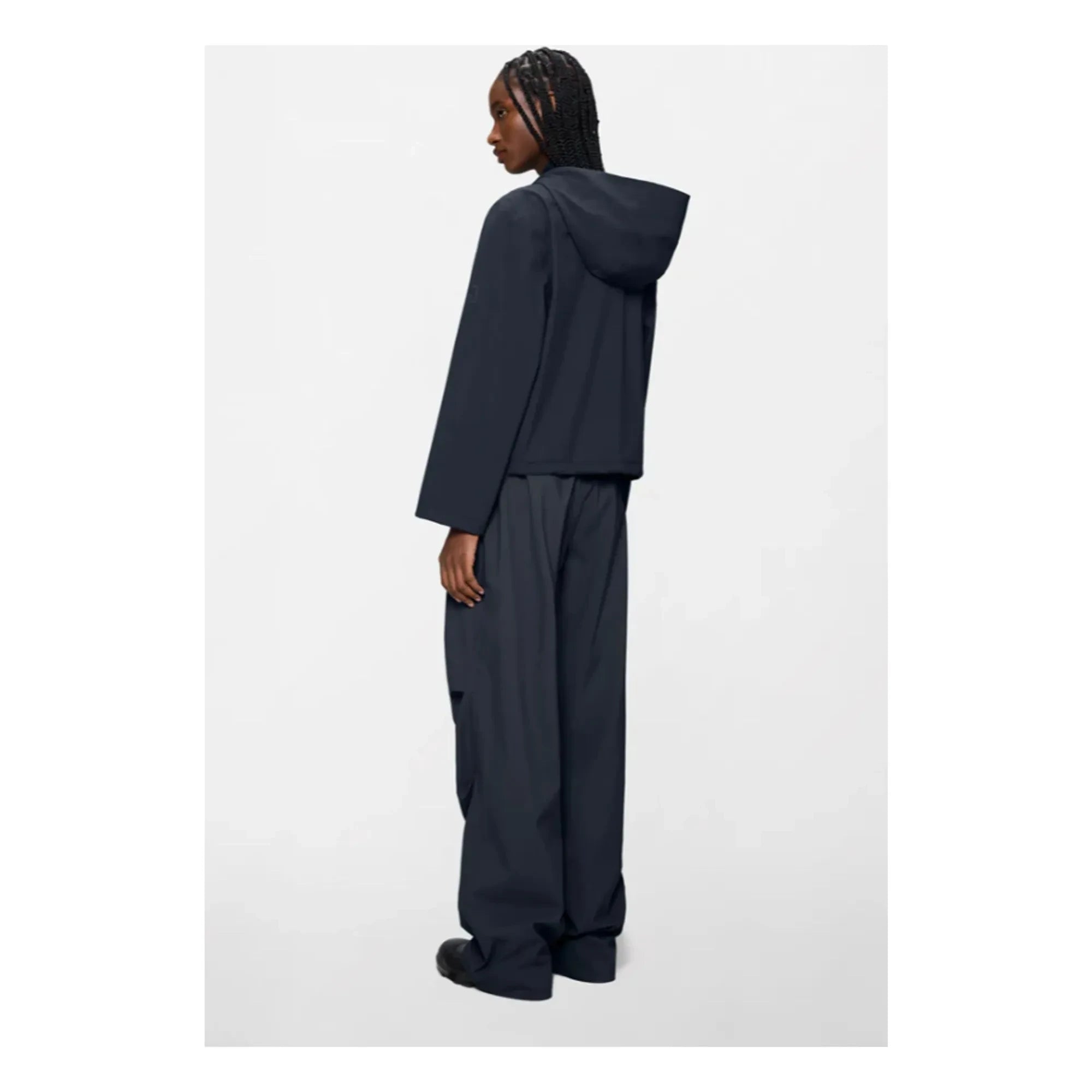 Rains - Suva Hardshell Short Drawstring Jacket W3 | Navy Blue