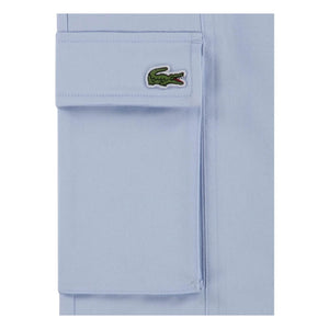 Lacoste - Elastic Waist Organic Cotton Cargo Pants | Light Blue