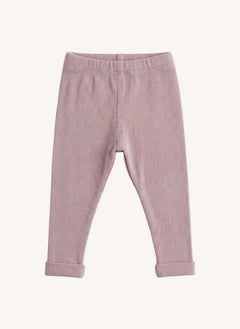 Studio Bohème - Rom Pom Striped Organic Cotton Leggings | Mauve