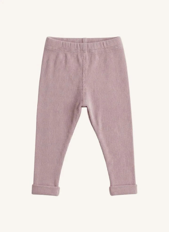 Studio Bohème - Rom Pom Striped Organic Cotton Leggings | Mauve