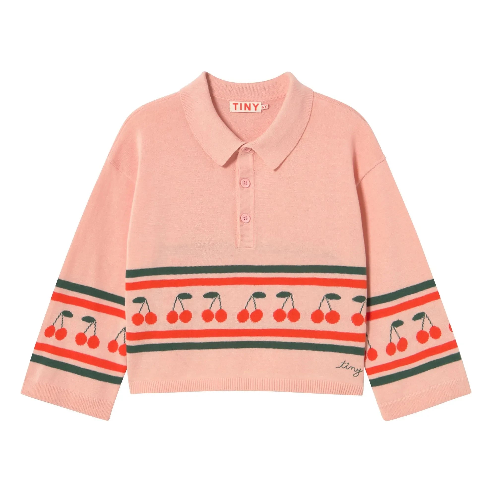 Tinycottons - Cherry Knit Polo | Pink