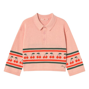 Tinycottons - Cherry Knit Polo | Pink