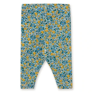 Tinycottons - Organic Cotton Ribbed Floral Leggings | Blue