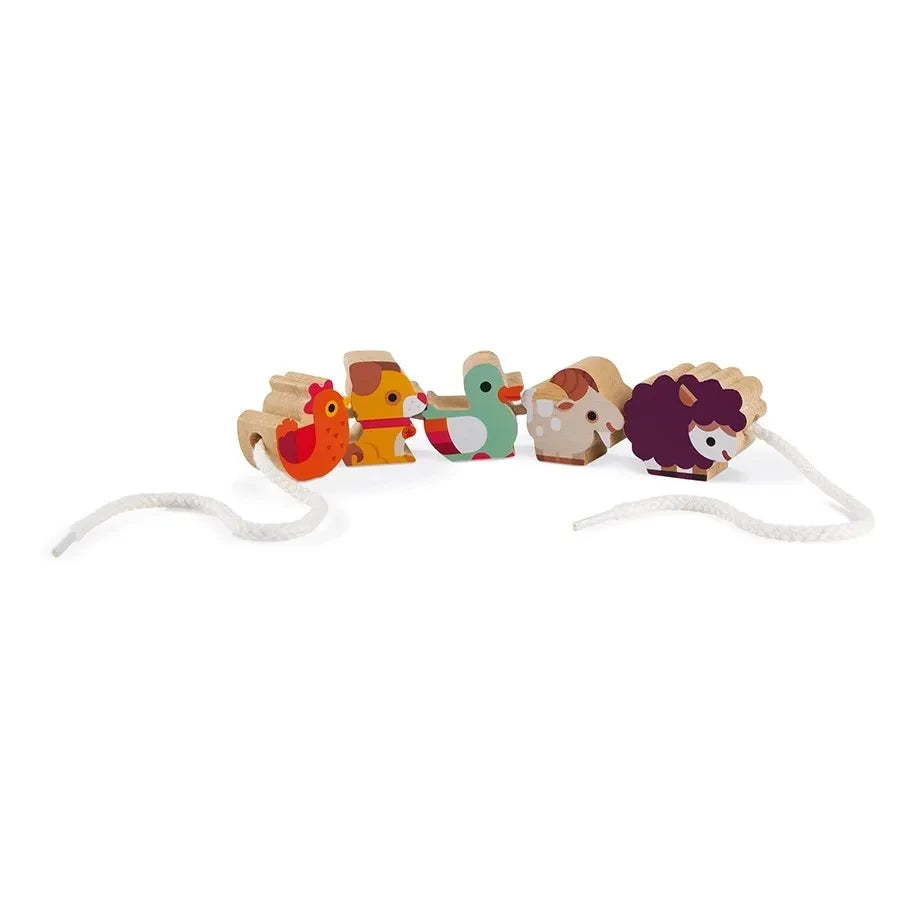 Janod - Farm Wooden Beads - Set of 11