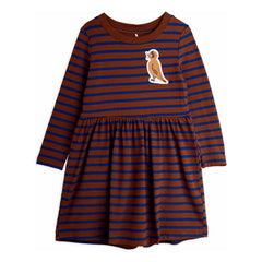 Mini Rodini - Organic Cotton Bird Dress | Brown
