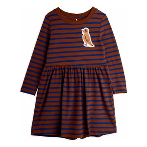 Mini Rodini - Organic Cotton Bird Dress | Brown