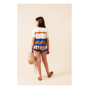 birinit - Colour Blocked Thin Mesh T-Shirt | Caramel