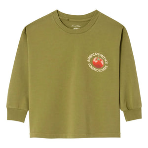 American Vintage - Fizvallay Tomato Lovers Long Sleeve T-Shirt | Light Khaki