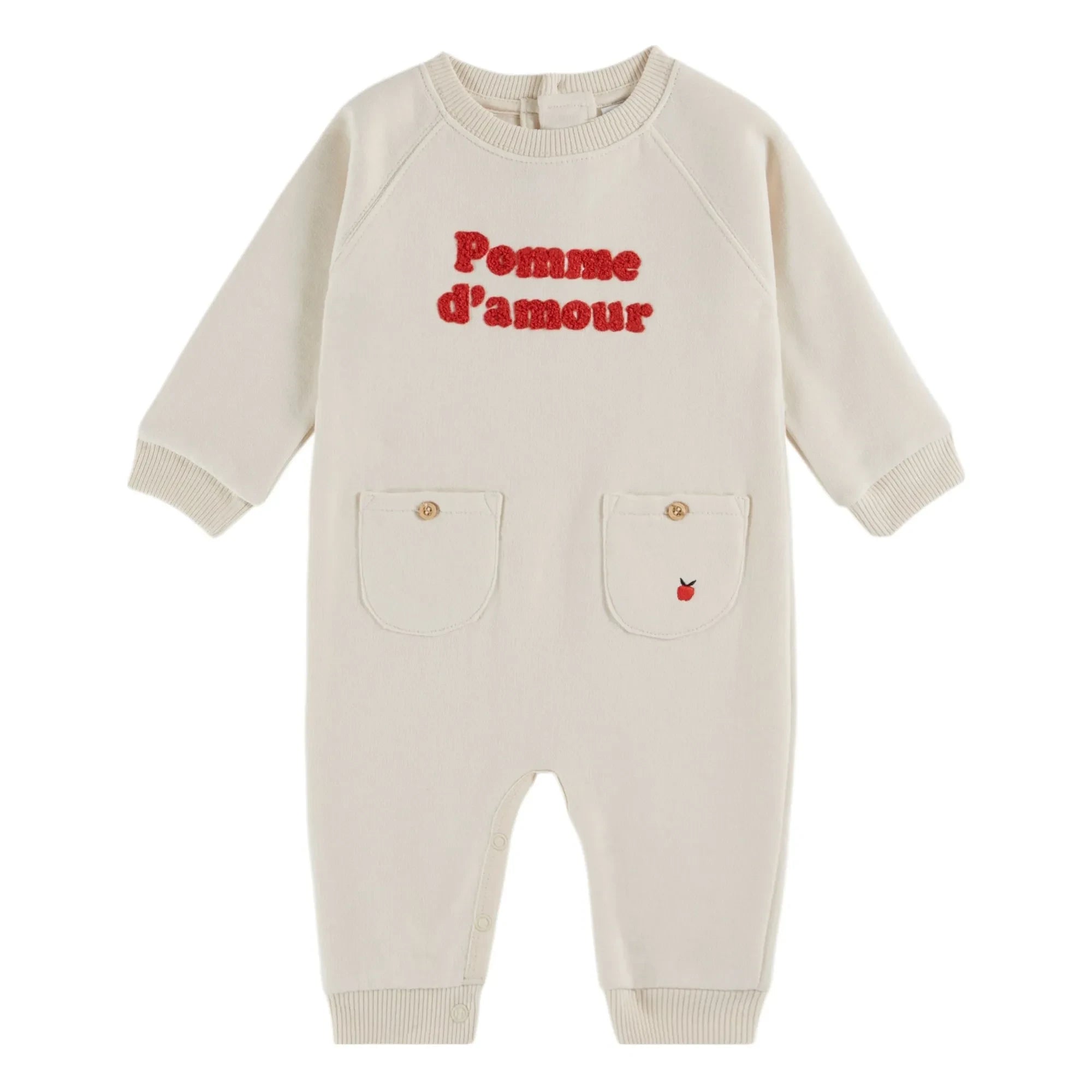 Emile et Ida - Pomme d'Amour Romper Organic Cotton | Ecru