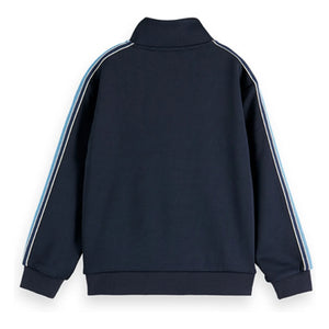 Scotch & Soda - Striped Zip-up Sweatshirt | Navy Blue