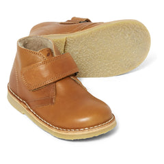 Petit Nord - Desert Faux Fur Velcro Shoes | Cognac