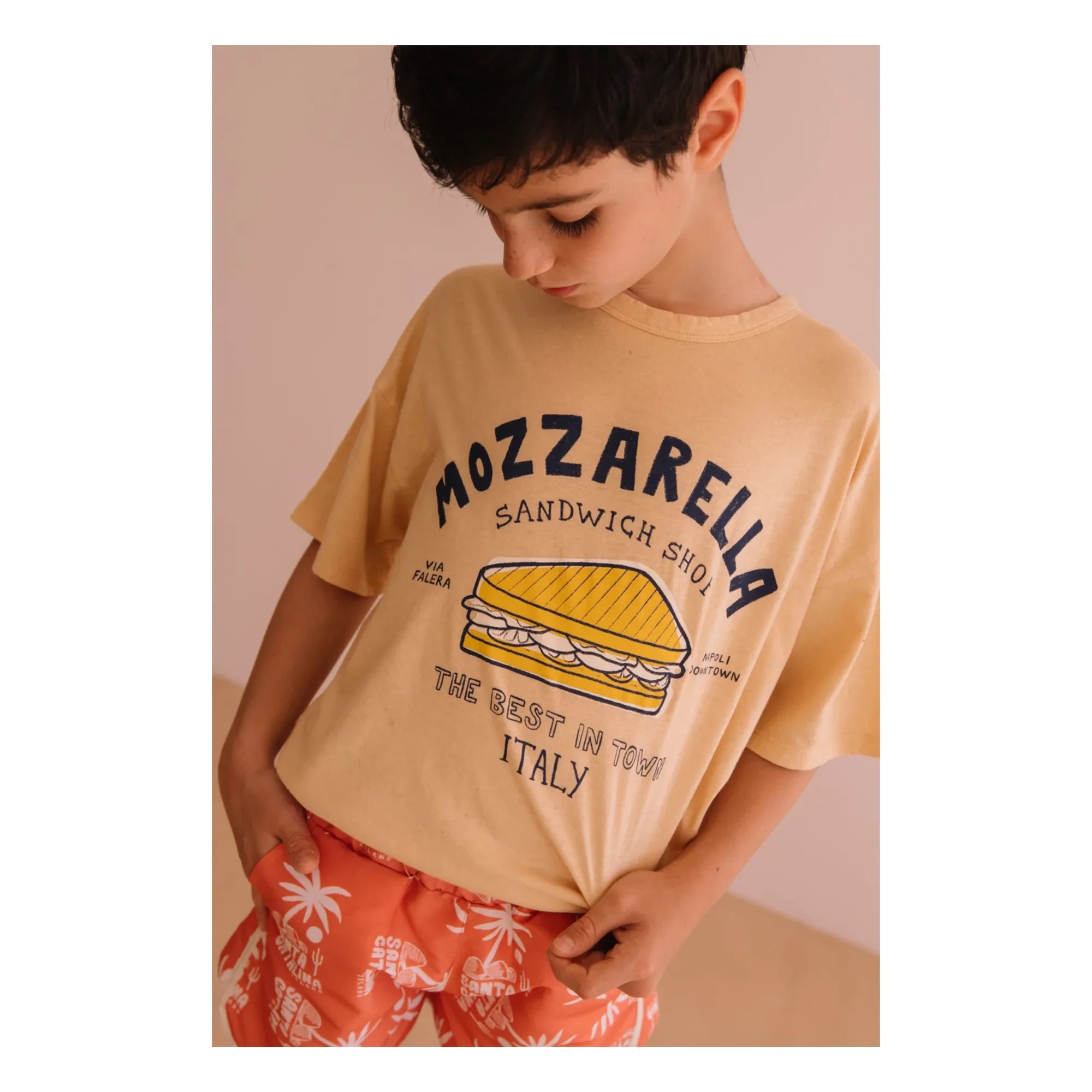 We Are Kids - Dylan Mozzarella Organic Cotton T-shirt | Beige